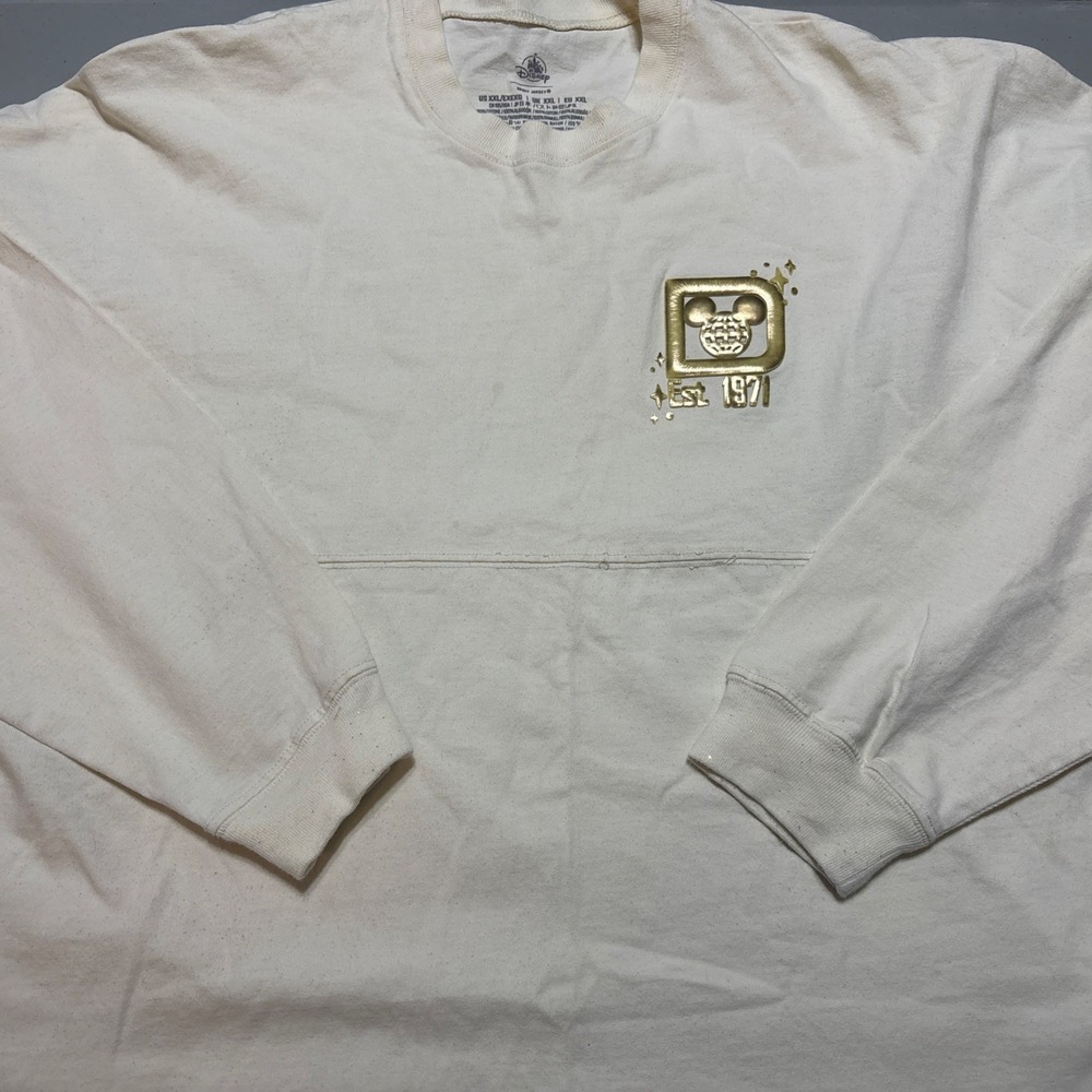 Walt Disney World Spirit Jersey Gold Pixie Dust Glitter Sparkle Castle Shirt XXL